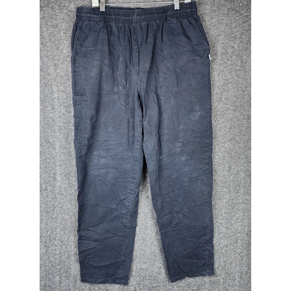 Five Star Chef Apparel Pants Mens XL Black Cargo Elastic Waist Workwear EUC